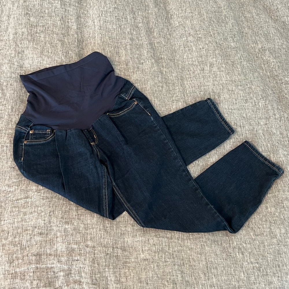 🤰Motherhood Maternity Indigo Blue Maternity Skinny Jeans petite lg (size 12-14)